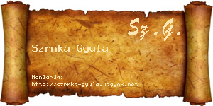 Szrnka Gyula névjegykártya